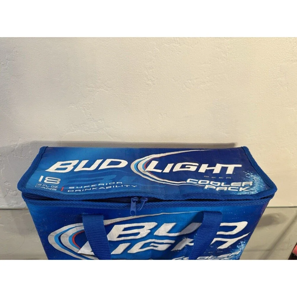 VTG Bud Light 18 Can Carry Cooler Pack Tote Insulated Lined Bag